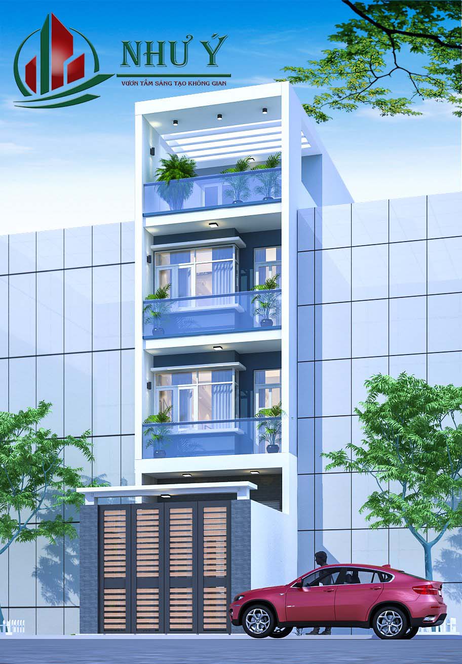 Mẫu thiết kế nhà phố 4 tầng đẹp, hiện đại năm 2022